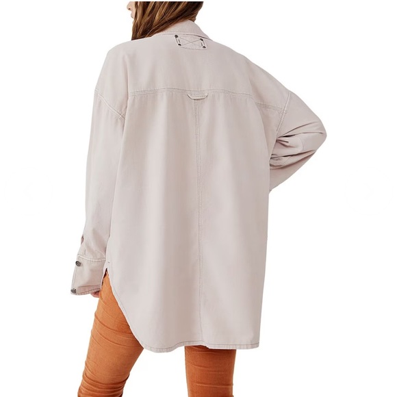 Free People Baby Cord Button Down Top Women’s Oversized Collared Shirt XS - Picture 2 of 8